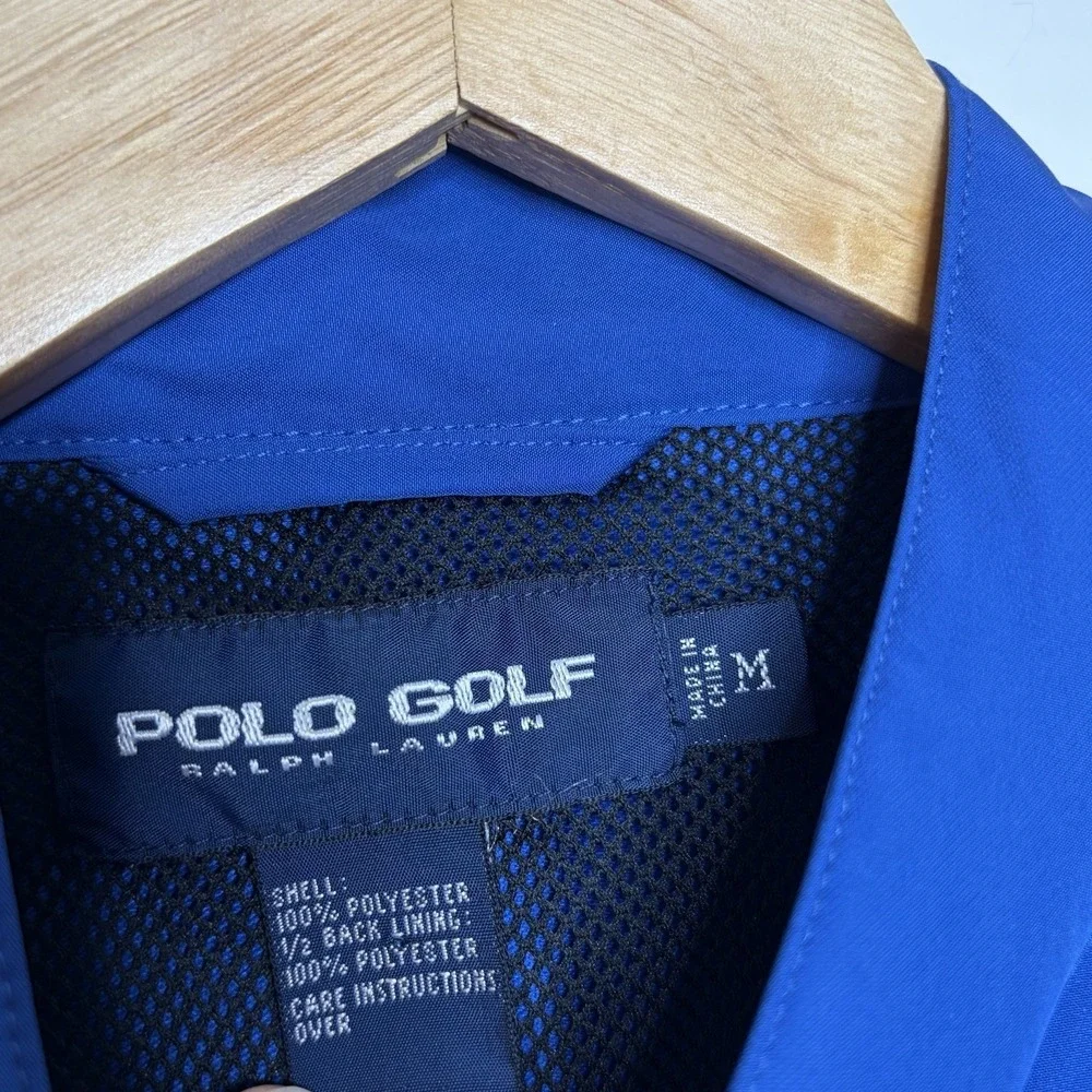 Ralph Lauren Polo Golf Vintage Full Zip Windbreaker Jacket Mens Size M Pony Logo